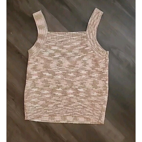 NWT Ann Taylor Sleevless Top Womens Medium Pink Beige Knit New - Picture 4 of 7